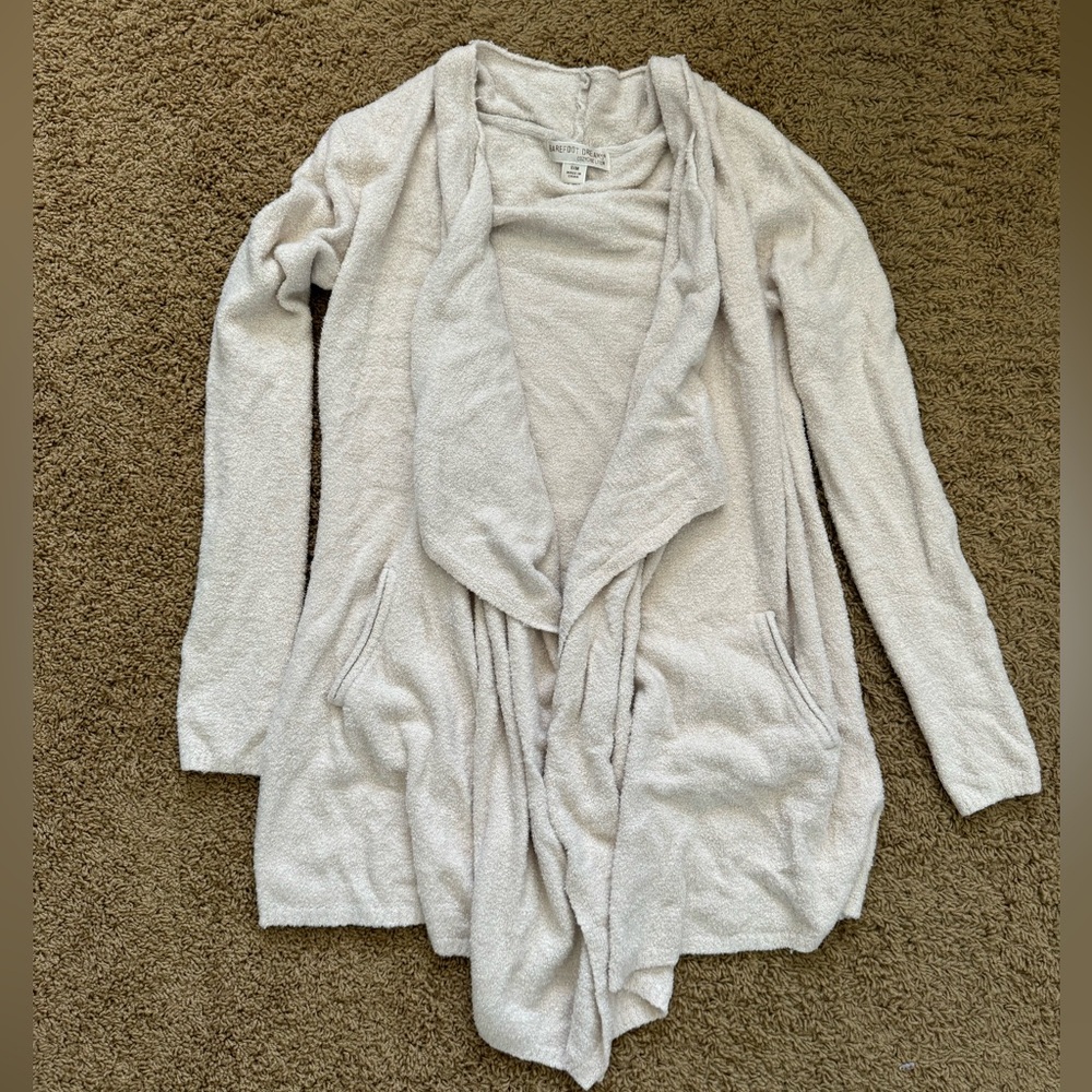 Barefoot Dreams CozyChic Lite Cream Beige Cardigan S/M